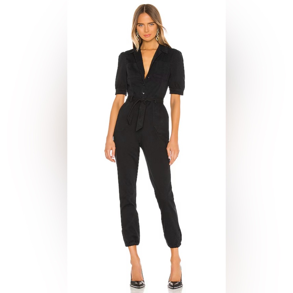 Paige Mayslie Denim Jumpsuit - Washed Black